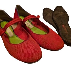 Rothy’s Women’s Red Mary Jane Flats | Washable Knit Shoes | Pre-Owned